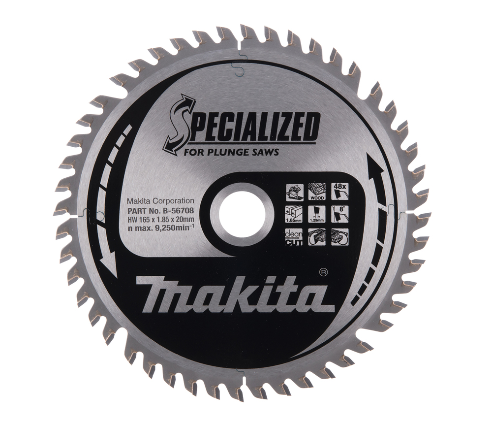 Sågklinga för trä Makita; 165x1,6x20,0 mm; Z48; 8°