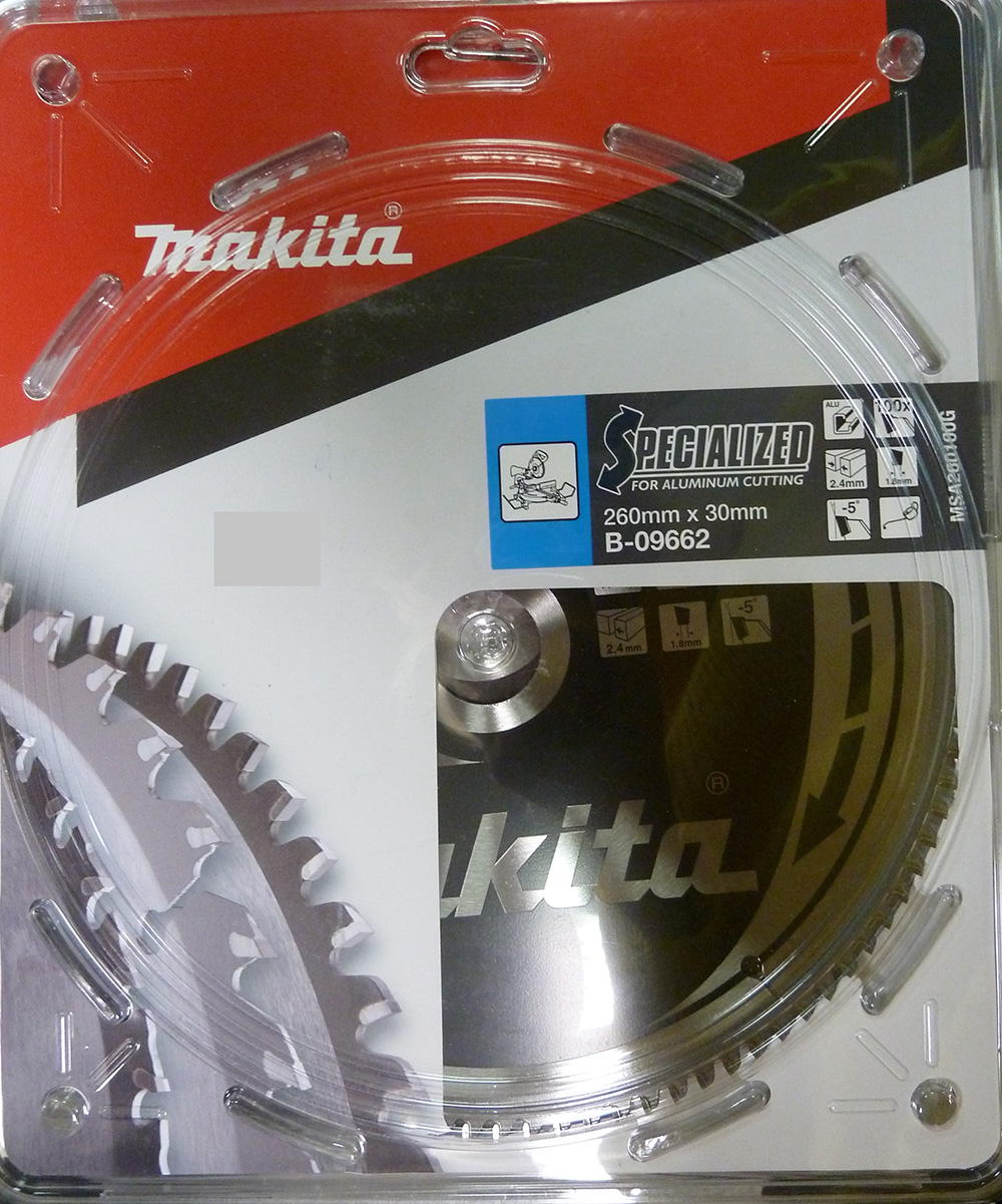Sågklinga för aluminium Makita; 260x2,4x30,0 mm; Z100; -5°