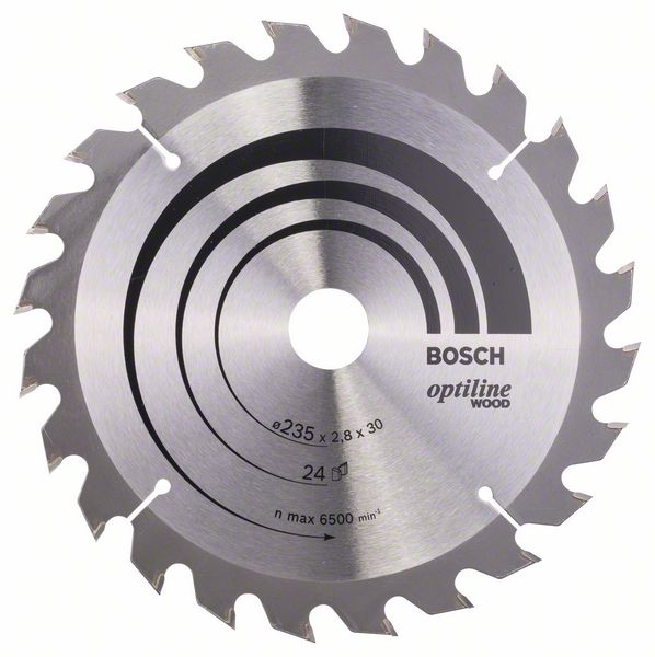 Sågklinga för trä Bosch OPTILINE WOOD; 235x2,8x30,0 mm; Z24; 15°