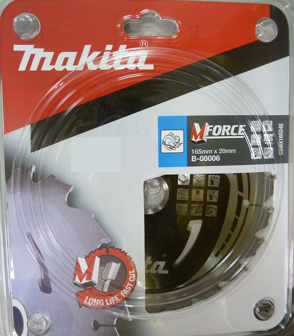Sågklinga för trä Makita MFORCE; 165x2x20,0 mm; Z24; 15°