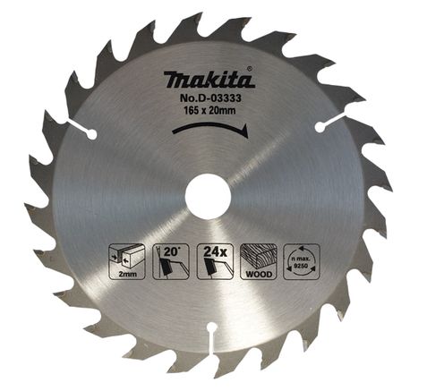 Sågklinga för trä Makita; 165x20,0 mm; Z24; 20°