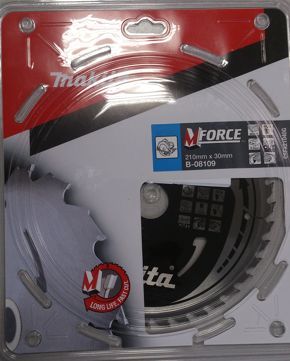 Sågklinga för trä Makita MFORCE; 210x2,3x30,0 mm; Z40; 15°