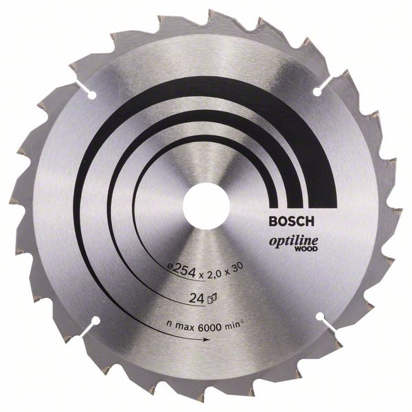 Sågklinga för trä Bosch SPEEDLINE WOOD; 254x2x30,0 mm; Z24; 15°