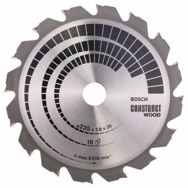 Sågklinga för trä Bosch CONSTRUCT WOOD; 235x2,8x30,0 mm; Z16; 15°