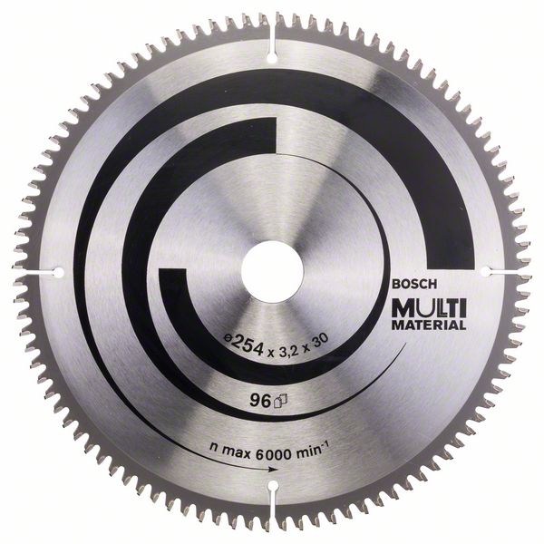 Sågklinga för trä Bosch MULTI MATERIAL; 254x3,2x30,0 mm; Z96; -5°