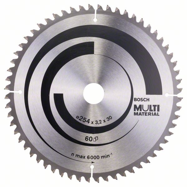 Sågklinga för trä Bosch MULTI MATERIAL; 254x3,2x30,0 mm; Z60; -5°