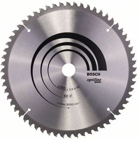 Sågklinga för trä Bosch OPTILINE WOOD; 305x2,5x30,0 mm; Z60; -5°