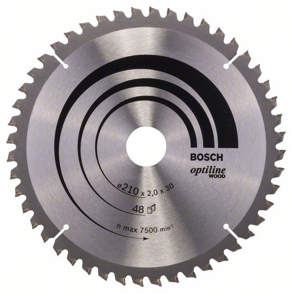 Sågklinga för trä Bosch OPTILINE WOOD; 210x2x30,0 mm; Z48; 15°