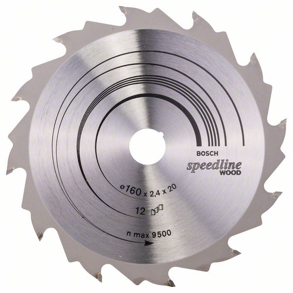 Sågklinga för trä Bosch SPEEDLINE WOOD; 160x2,4x20,0 mm; Z12; 15°