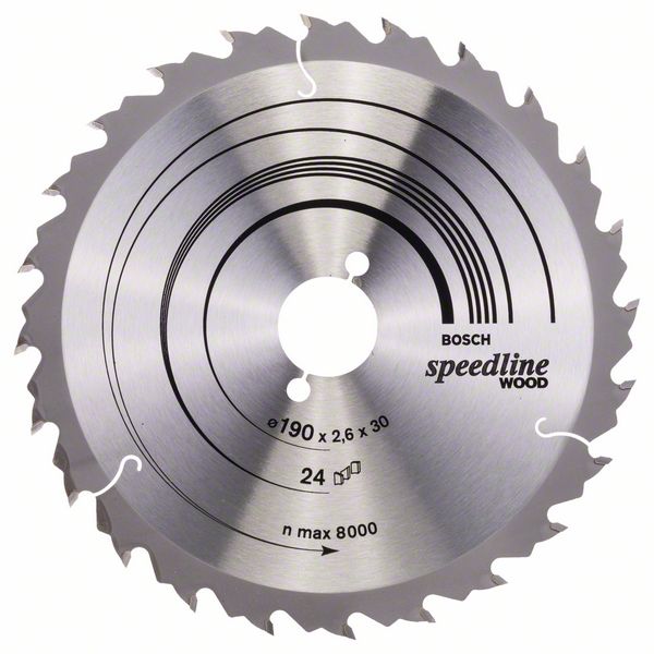 Sågklinga för trä Bosch SPEEDLINE WOOD; 190x2,6x30,0 mm; Z24; 15°