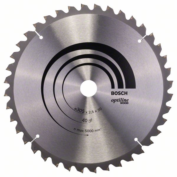 Sågklinga för trä Bosch OPTILINE WOOD; 305x2,5x30,0 mm; Z40; 10°
