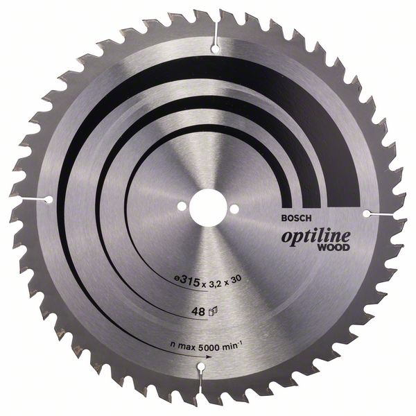Sågklinga för trä Bosch OPTILINE WOOD; 315x3,2x30,0 mm; Z48; 10°