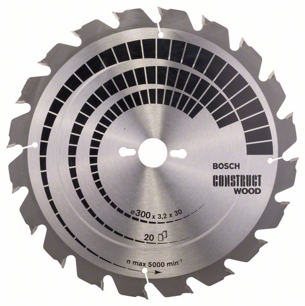 Sågklinga för trä Bosch CONSTRUCT WOOD; 300x3,2x30,0 mm; Z20; 15°