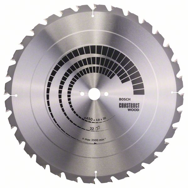 Sågklinga för trä Bosch CONSTRUCT WOOD; 450x3,8x30,0 mm; Z32; 15°
