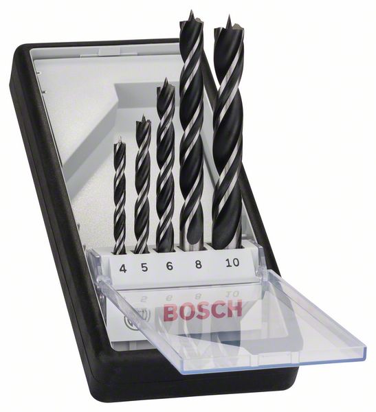 Borrsats för trä Bosch; 4-10 mm; 5 st.