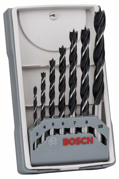 Borrsats för trä Bosch; 3-10 mm; 7 st.