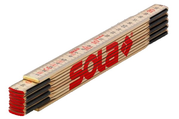Trä Fällbar linjal Sola H 2/10; 2 m