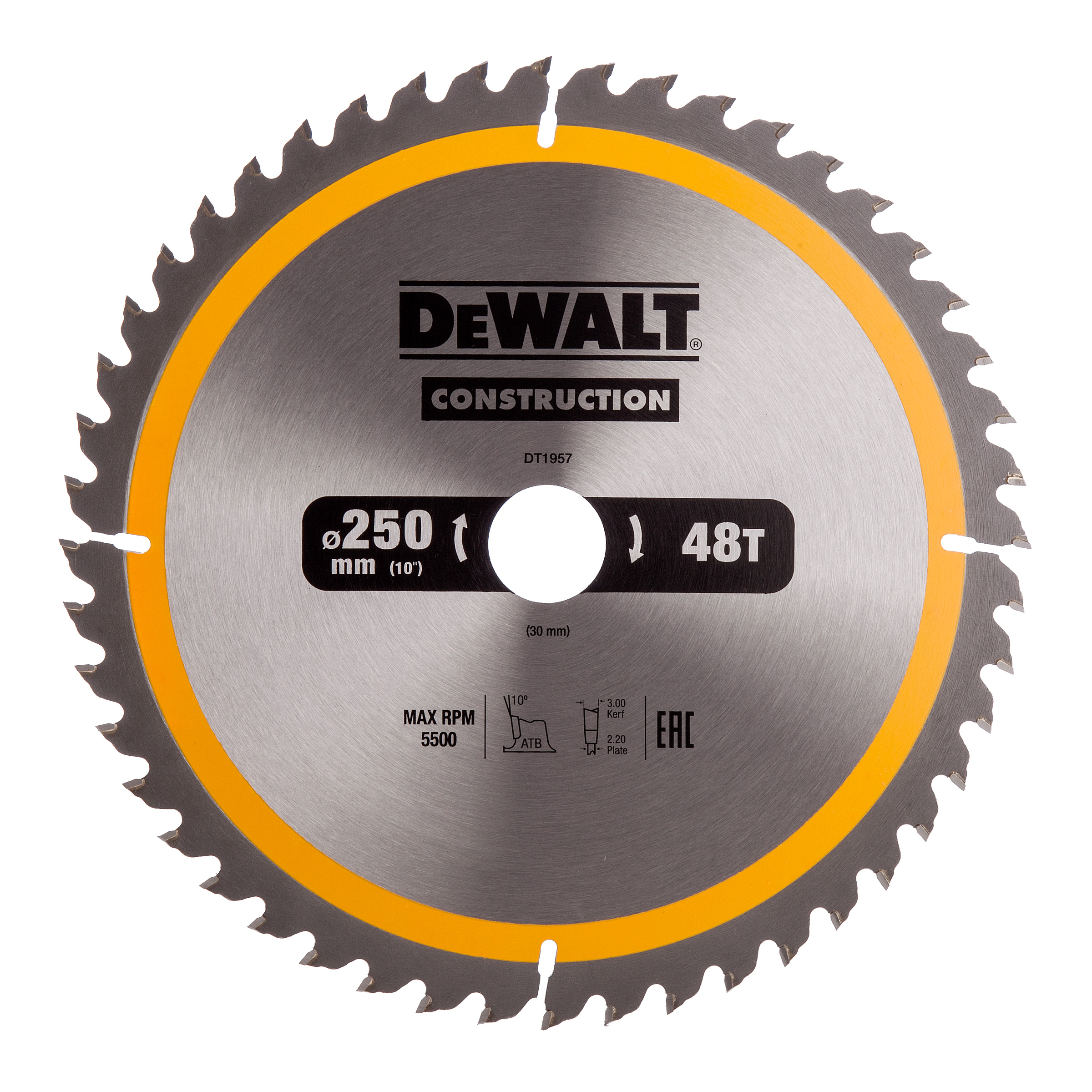 Sågklinga DeWalt; 250x3x30,0 mm; Z48; 10°