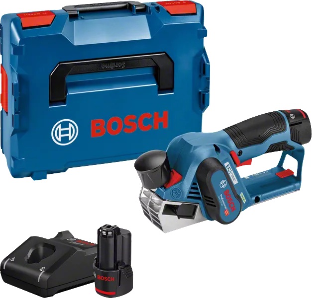 Batteridriven hyvel Bosch GHO 12V-20; 12 V; 2x3,0 Ah batt.