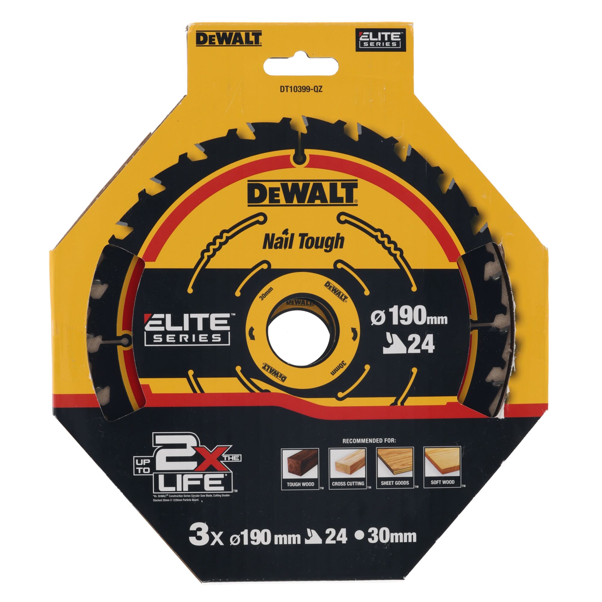 Sågklinga för trä DeWalt; 190x1,65x30,0 mm; Z24; 18°