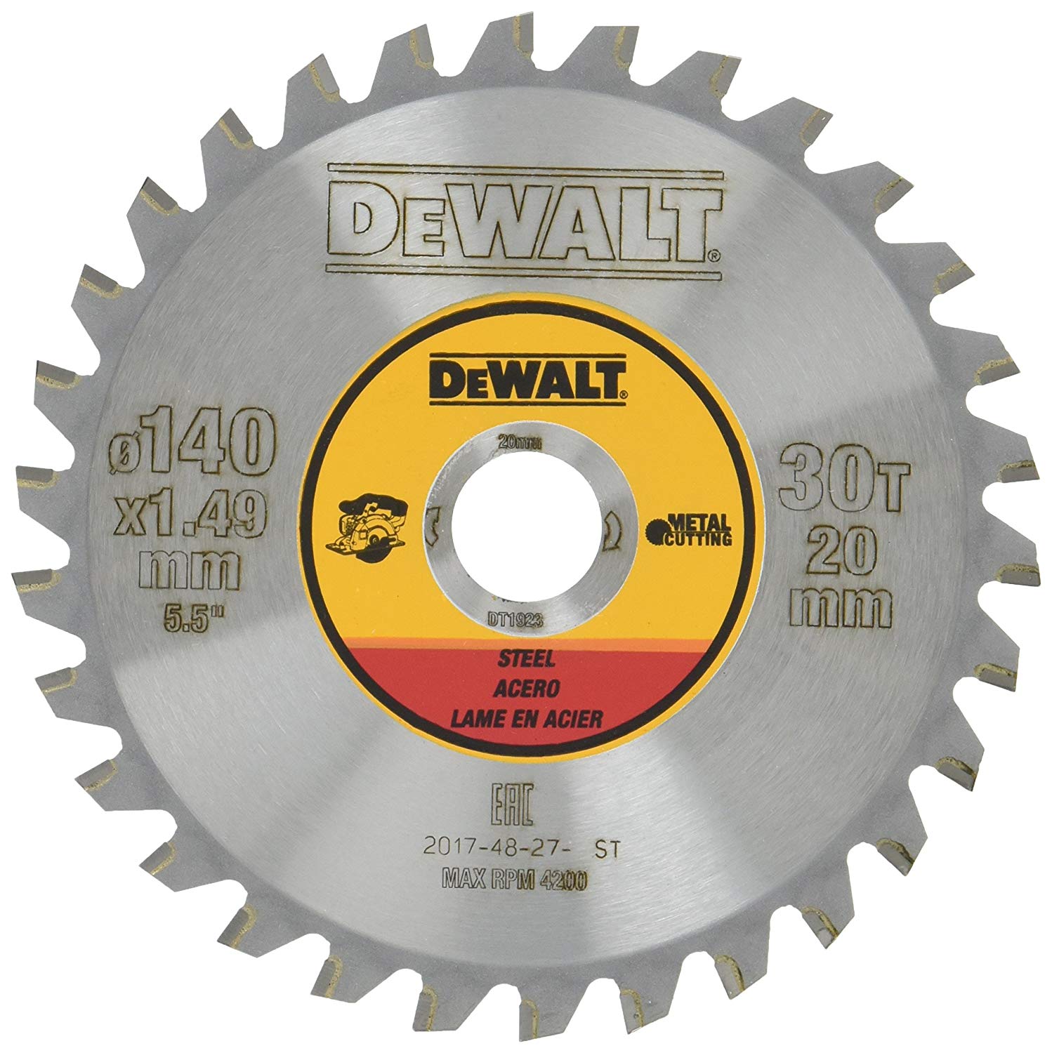 Sågklinga för metall DeWalt; 140x1,49x20,0 mm; Z30; 1,5°