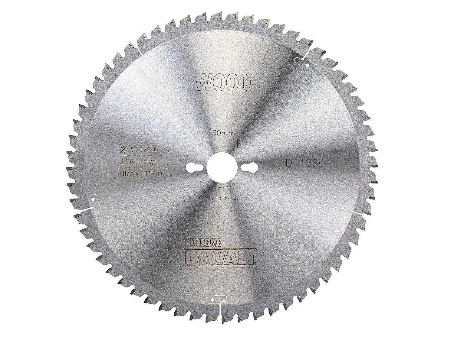 Sågklinga för trä DeWalt; 305x2,6x30,0 mm; Z60; -5°