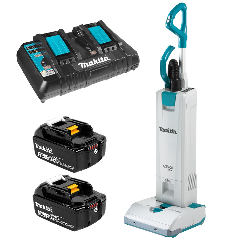 Batteridriven dammsugare Makita DVC560PT2; 2x18 V; 2x5,0 Ah batt.