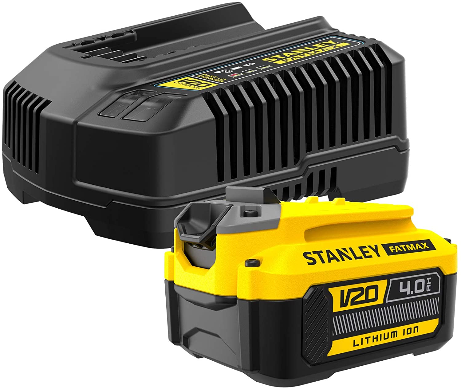 Batteri Stanley V20; 18 V; 4,0 Ah + laddare