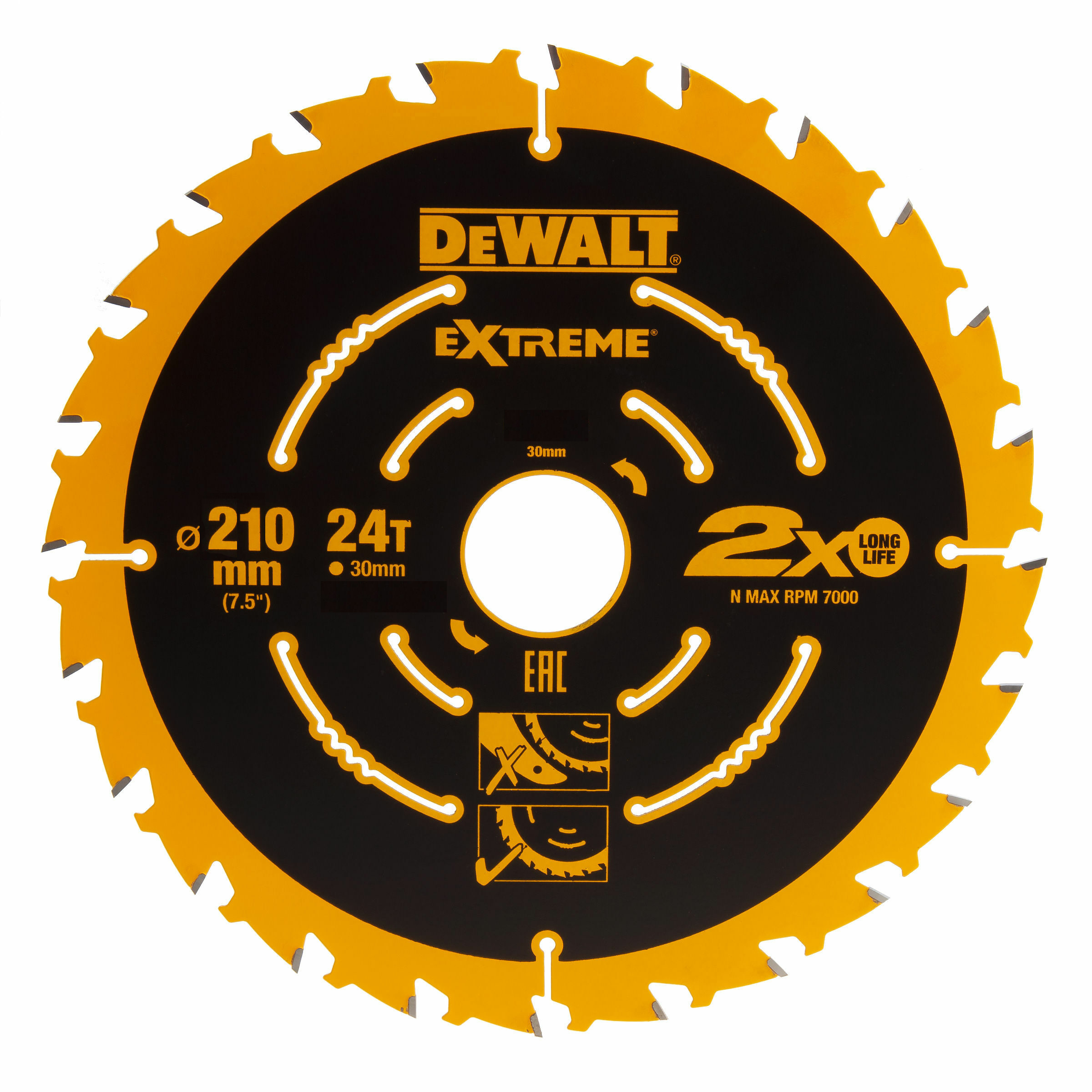 Sågklinga för trä DeWalt Extreme; 210x2,4x30 mm; Z24