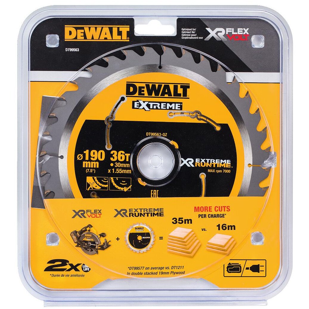 Sågklinga för trä DeWalt XR Extreme; 190x1,55x30 mm; Z36