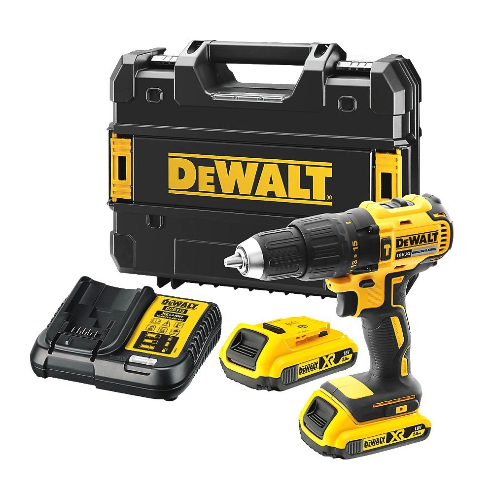 Slagskruvdragare / borr DeWalt DCD778D2T-QW; 18 V; 2x2,0 Ah batt.