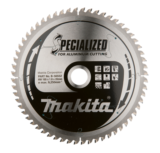 Sågklinga för aluminium Makita; 165x1,8x20,0 mm; Z60; 5°