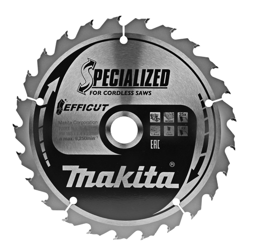 Sågklinga för trä Makita EFFICUT; 165x1,4x20,0 mm; Z25; 23°