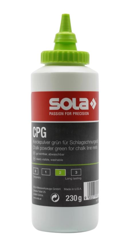Märkkrita för påfyllning av snörslå / måtband Sola CPG; 230 g; Grön