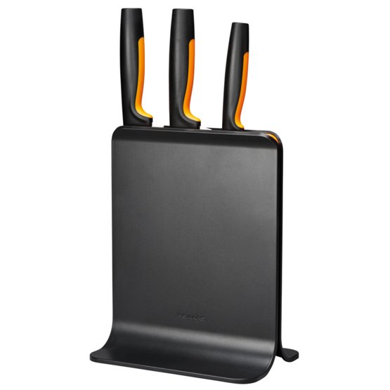 Knivblock av bambu med 3 knivar Fiskars Functional Form