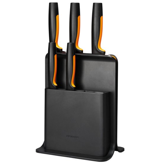 Knivblock av bambu med 5 knivar Fiskars Functional Form