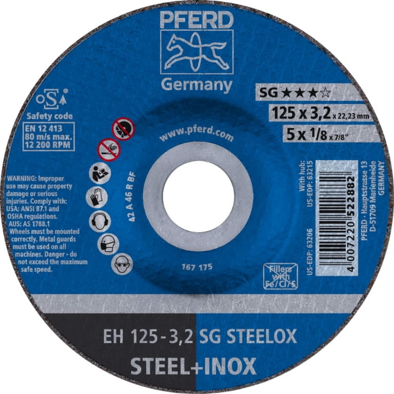 Kapskiva PFERD SG STEELOX; 125x3,2 mm