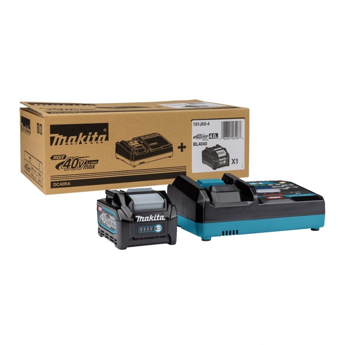 Tillbehörsset Makita 191J65-4; 40 V; 4,0 Ah batt. + laddare DC40RA