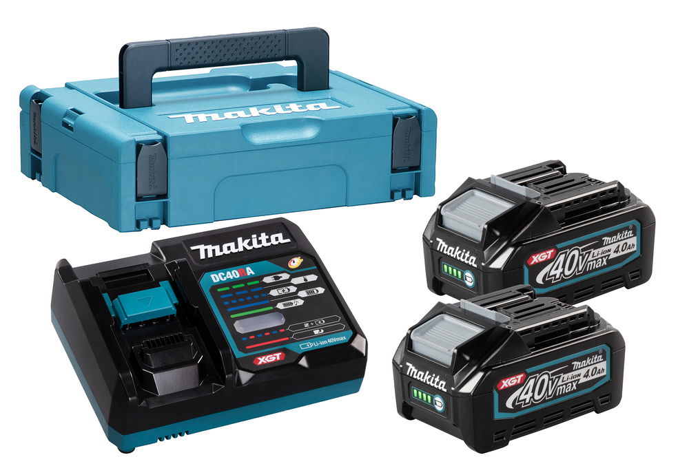 Tillbehörsset Makita 191J97-1; 40 V; 2x4,0 Ah batt. + laddare DC40RA