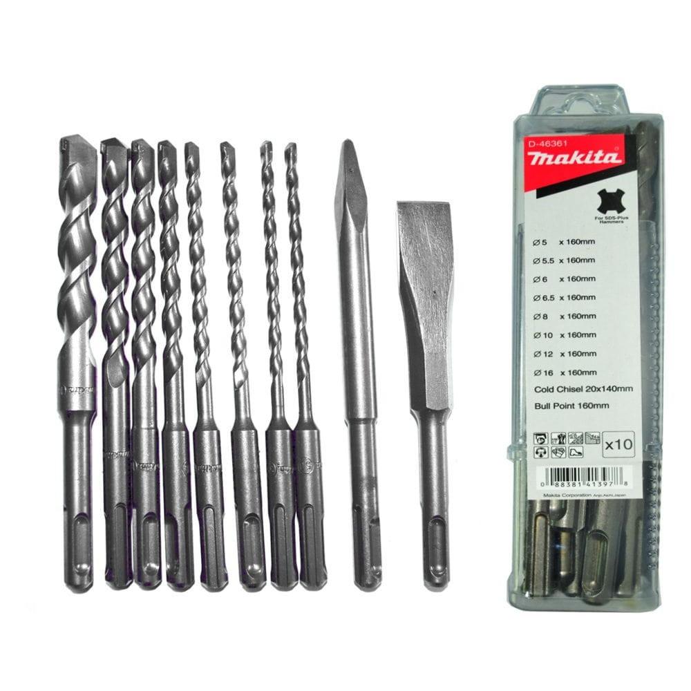 10-delar borrsats Makita D-46361; SDS-Plus