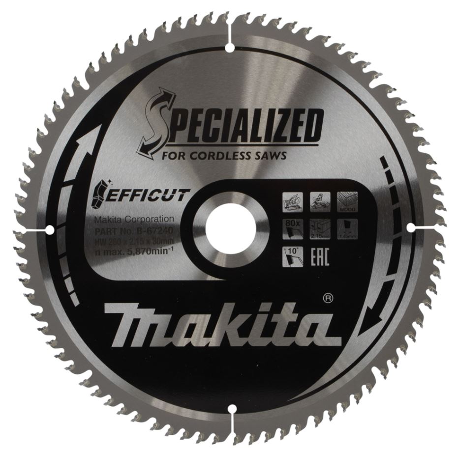 Sågklinga för trä Makita E-07696; 260x30 mm; T24