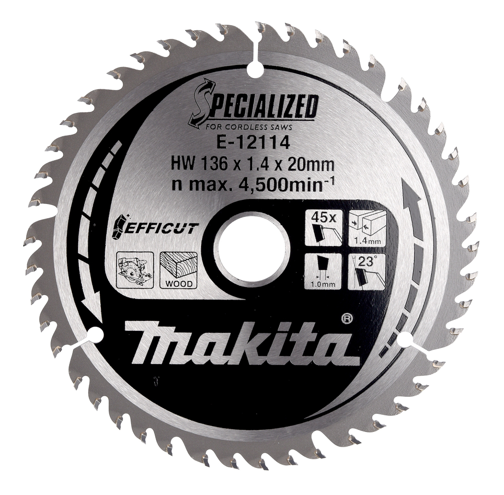 Sågklinga Makita E-12114; 136x1,4x20 mm; Z45; 23°