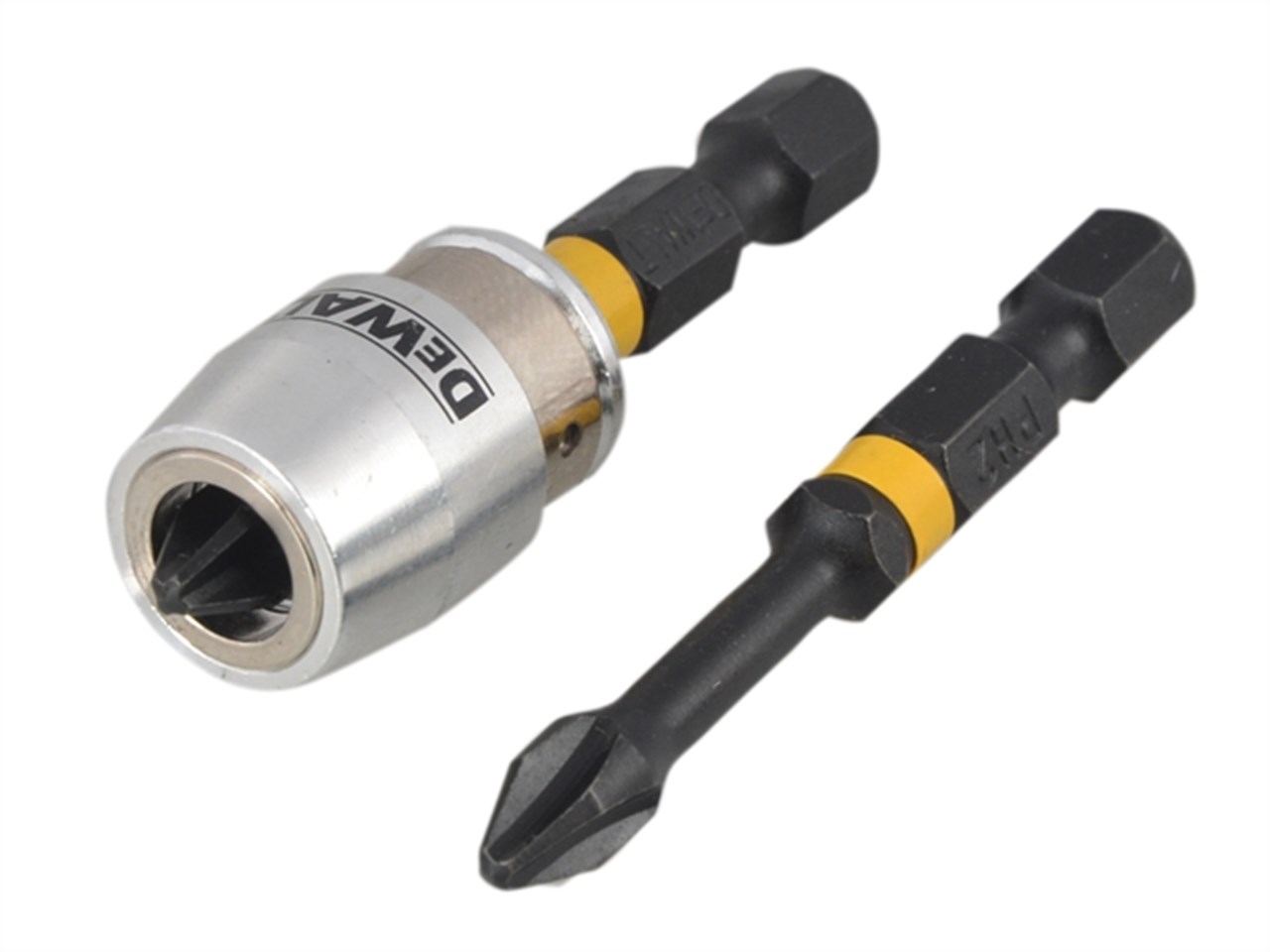 Impulsvridmunstycke DeWalt; PH2; 50 mm; 2 st. + Magnethållare
