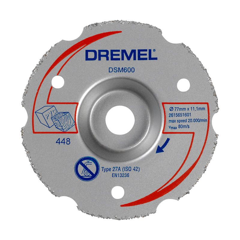 Universalkapskiva i hårdmetall för planskärning Dremel 2615S600JB; 77 mm