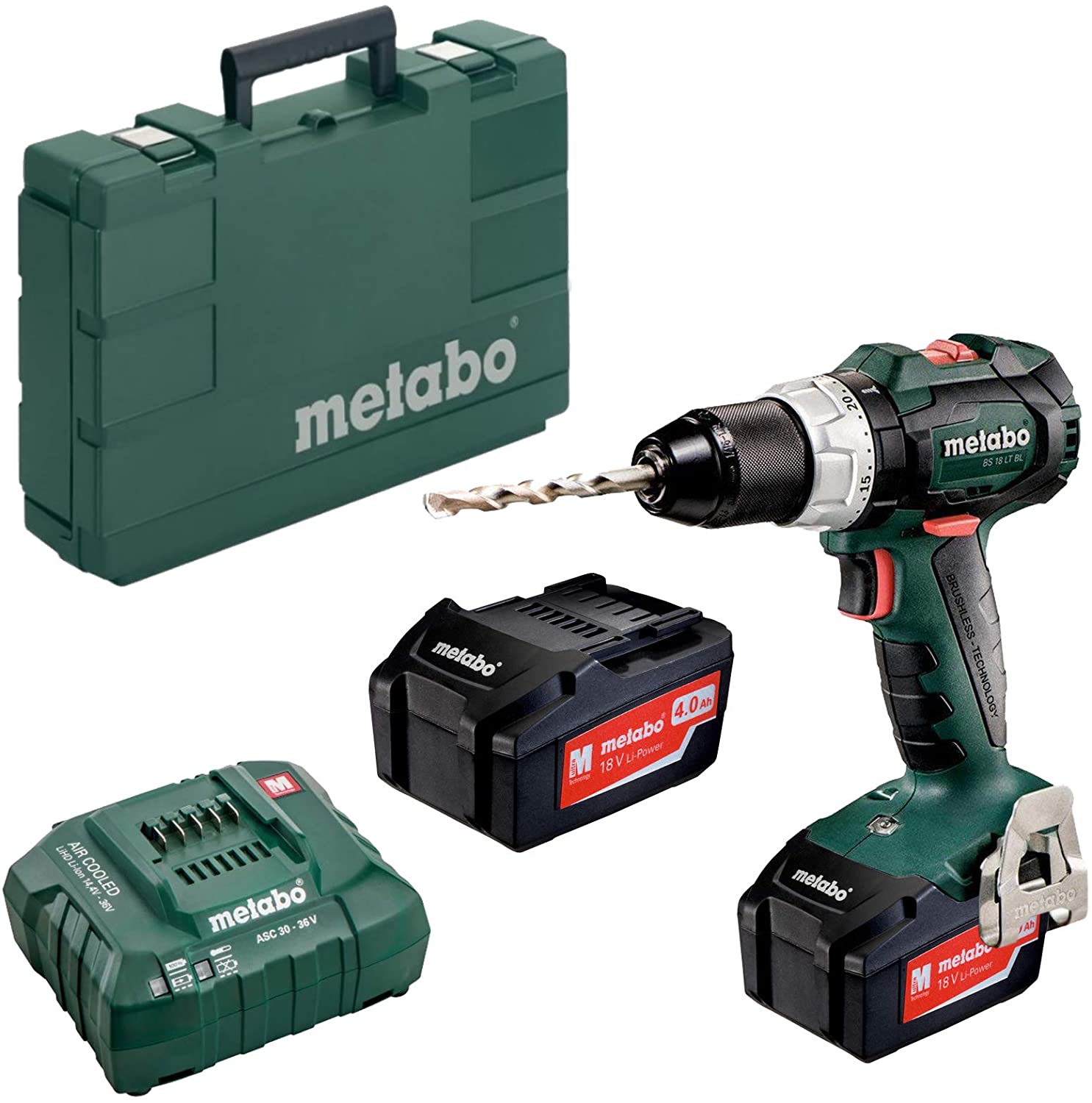 Skruvdragare/borr Metabo BS 18 LT BL; 18 V; 2x4,0 Ah batt.