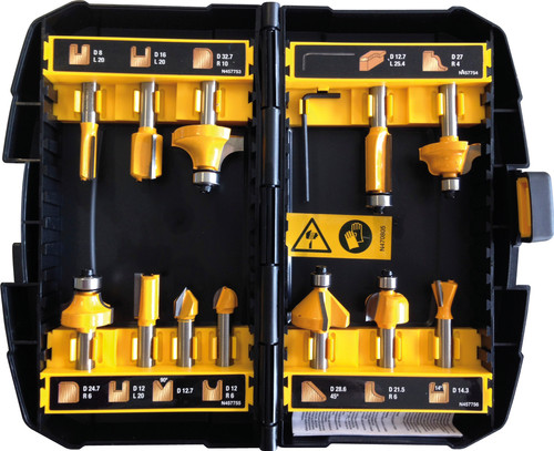 Fräs borrset DeWalt DT90016-QZ; 12 st.