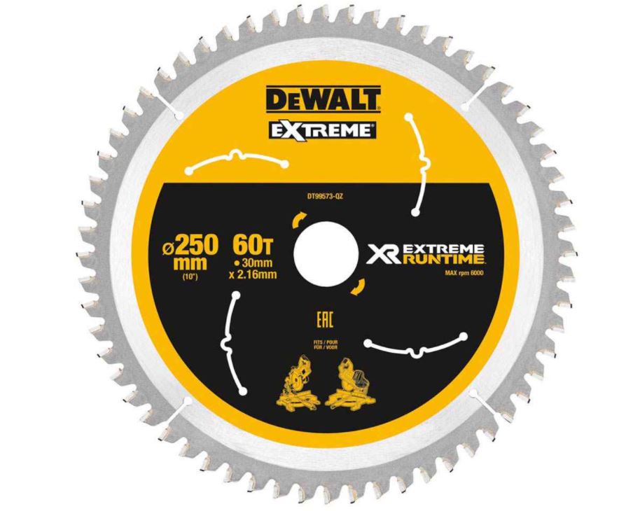Sågklinga för trä DeWalt DT99573-QZ; 250x30 mm; 60T