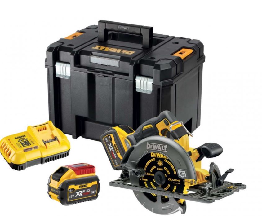 Batteridriven cirkelsåg DeWalt DCS579X2-QW; 54 V; 2x9,0 Ah batt.