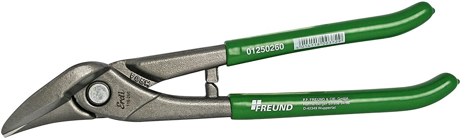 Tennklipp med böjda blad Freund; 260 mm; högerhänt