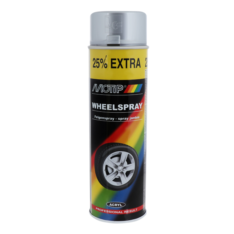 Måla Motip WHEEL SPRAY; 500 ml; silver-